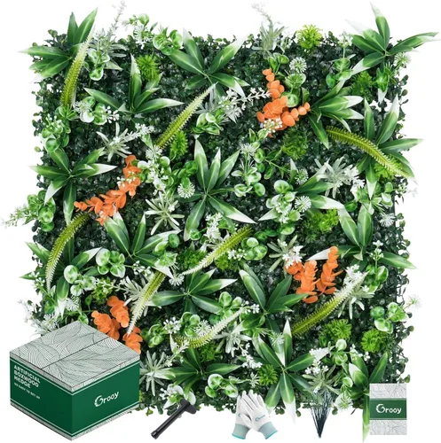 Vista 8 de Grooy Paneles Enrollables de Boj, Pared de Césped 20"x20" (6 PCS), Fondo de Césped, Pantalla de Privacidad, Decoración de Pared Verde Protegida