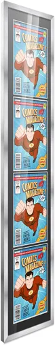 Vista 81 de Poster Palooza Marco de cómic con paspartú para 1 cómic de la Edad de Bronce publicado entre 1970 y 1985, marco de cómic negro para cómic de 7.25 x