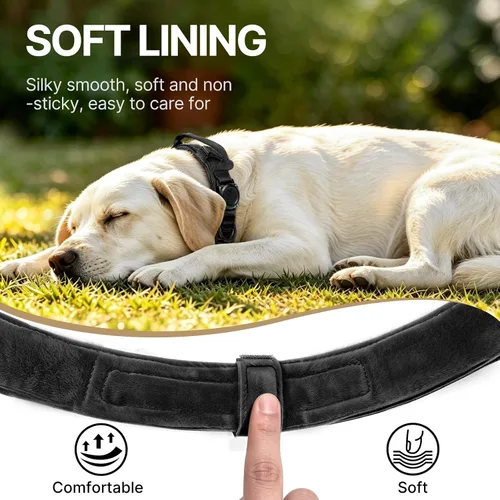 Vista 5 de IP68 - Collar táctico impermeable para perro Airtag con asa, negro