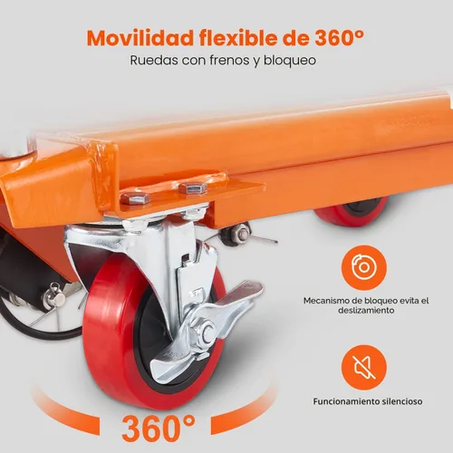 Vista 4 de VEVOR Carro con mesa elevadora hidráulica, capacidad de carga de 330 libras, altura de elevación de 50 pulgadas, mesa de elevación de tijera manual