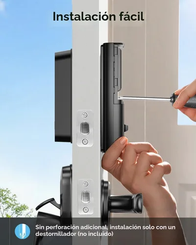 Vista 7 de Cerradura inteligente con llave Apple Home, cerradura de puerta de entrada sin llave para puerta delantera, funciona con Homekit, teclado, bloqueo