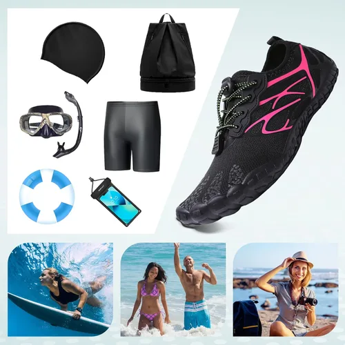 Vista 6 de ziitop Zapatos de agua para hombres y mujeres, para playa, descalzos, natación, escalada, piscina, calcetines, antideslizantes, transpirables