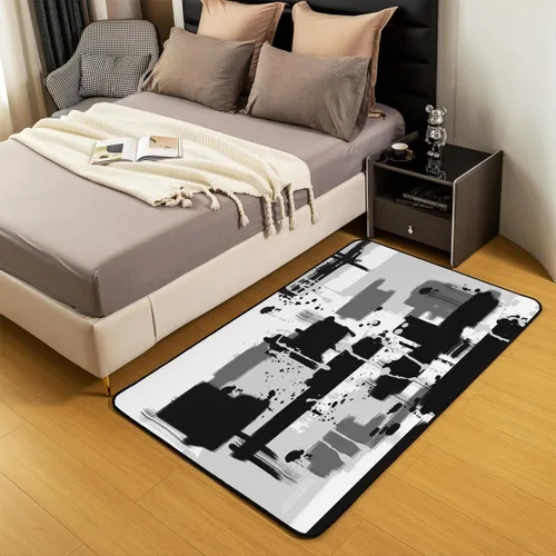 Vista 5 de Feelyou Tapete de interior de arte abstracto para niños y niñas, alfombra geométrica de 3 x 5 pulgadas, ultra suave, retro, circular, geométrica