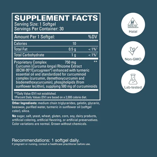 Vista 5 de EuroMedica CuraPro 750 mg - Apoyo para la salud del cerebro y el corazón