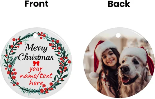 Vista 39 de Adornos de Navidad personalizados, adorno con foto personalizada, nuestro primer árbol de Navidad colgante 2024, decoración regalo para Navidad