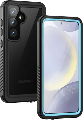 Vista 14 de Lanhiem Funda para teléfono Samsung Galaxy S24+ Plus, IP68 impermeable a prueba de polvo con protector de pantalla integrado, carcasa protectora Azul