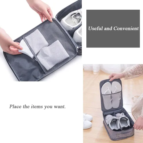 Vista 3 de Bolsa de zapatos para viajar, bolsa portátil y transpirable para botas de fútbol o zapatos de golf, bolsa de zapatos para gimnasio.