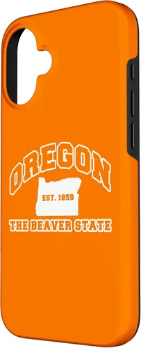 Vista 2 de iPhone 16 Oregon Souvenir Vacation Est 1859 The Beaver State Adults Case