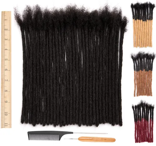 Vista 31 de DAIXI 0.2cm y 0.4cm y 0.6cm y 0.8cm de grosor 4-18 pulgadas 10 hebras extensiones de rastas de cabello humano 100% real para hombres/mujeres