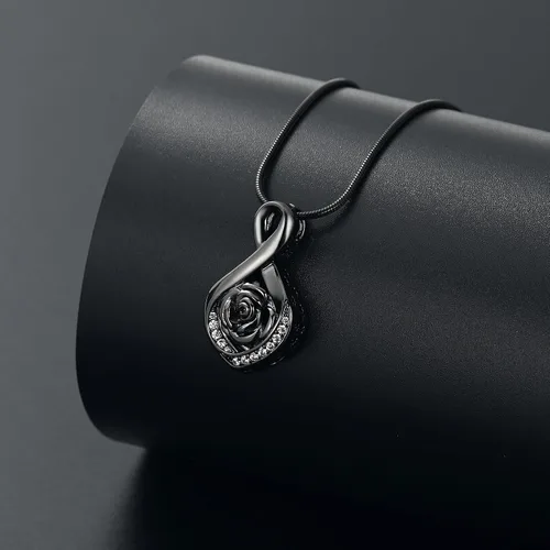 Vista 6 de Roseflower - Joyería de cremación para cenizas, collar de urna infinita para cenizas, recuerdos conmemorativos, joyería para mujeres, niñas
