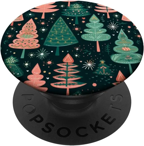 Vista 6 de Bosque de invierno de abeto navideño - PopSockets MagSafe PopGrip con temática navideña para iPhone