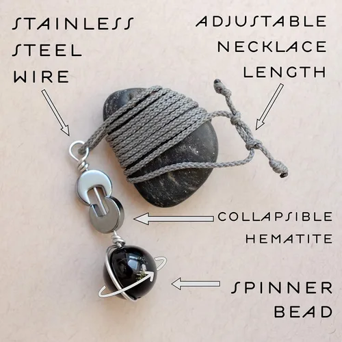 Vista 3 de Collar estimulante para el apoyo en la extracción de cabello y piel Collar táctil personalizado, joyería para hacer nudos y girar