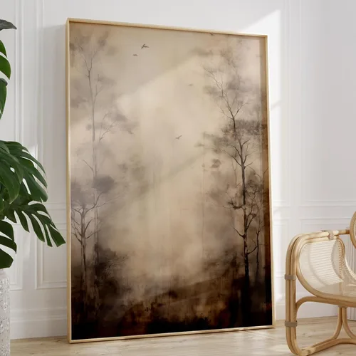 Vista 12 de Dthllay Impresiones Vintage de Bosque Paisaje Vintage Arte de Pared en Lienzo Cuadro Neutro Pintura Abstracta de Bosque Arte de Pared de Paisaje