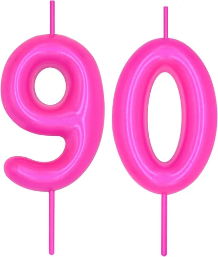 Vista 225 de DERVENTA Vela con números de 2.36 pulgadas, decoración perfecta para cumpleaños, brunch, postre, pastel, 1 pieza (número 0 rosa)