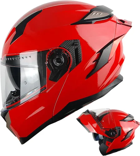 Vista 23 de 1Storm - Casco modular de cara completa para moto, certificado DOT, para adultos, doble visera abatible con escudo interior para sol y lista