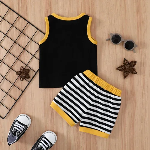 Vista 4 de MAMAMI Ropa de verano para bebé, 2 piezas, camiseta de manga corta de algodón, traje corto