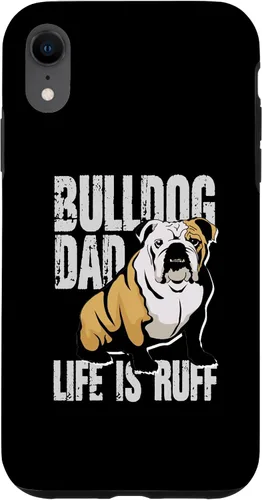 Vista 24 de iPhone 12 mini Bulldog Dad Life Is Ruff Funda propietaria de Bulldog Inglés