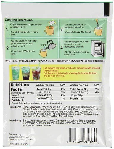 Vista 2 de Mei Wei Mezcla de pudín de leche de coco con sabor a almendra, 5.3 onzas (paquete de 6)