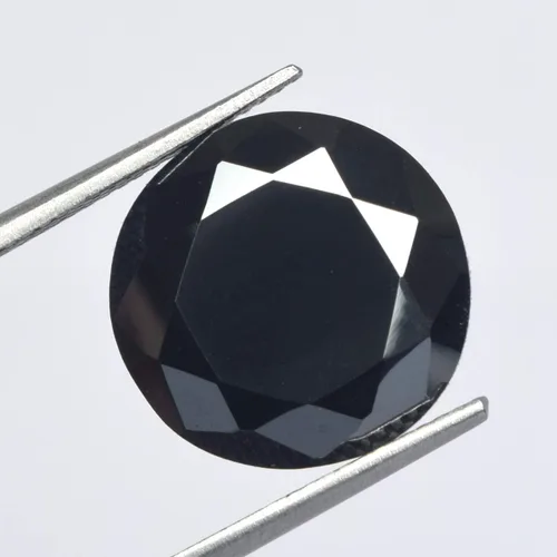 Vista 2 de GEMHUB Diamante de moissanita negra de grado AAA++ con certificado Egl de corte redondo, piedra preciosa suelta de diamante de moissanita negra