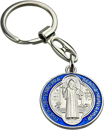 Vista 4 de Catholic Gifts - Llavero de metal con esmalte de San Benito