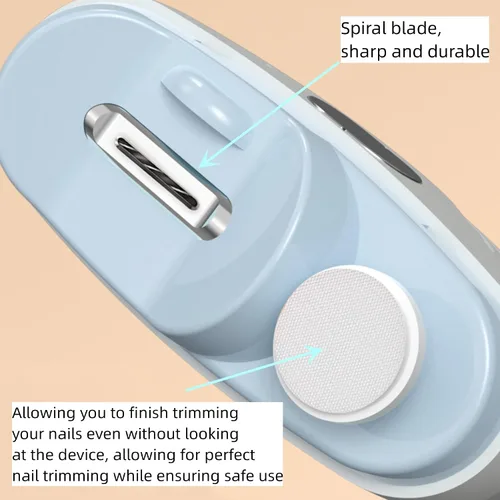 Vista 4 de Cortaúñas eléctrico inteligente para adultos mayores, recortador automático de uñas con 3 velocidades de potencia fuerte, recortador de uñas grueso