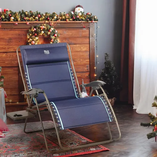 Vista 2 de TIMBER RIDGE Silla reclinable de gravedad cero extra grande, de 33 pulgadas de ancho XXL, con mesa auxiliar, silla de salón acolchada completa