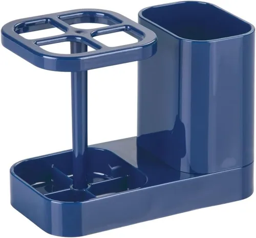 Vista 4 de iDesign Soporte para cepillos con 4 secciones divididas - Negro/Satén mate