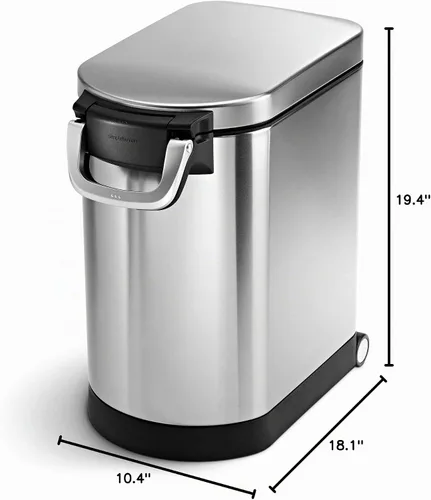 Vista 8 de simplehuman Contenedor mediano de almacenamiento de alimentos para mascotas, 25 litros, 27 lb / 12.2 kg, para alimentos para perros, gatos y aves