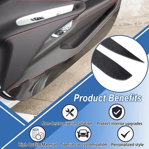 Vista 3 de Kit antipatadas de fibra de carbono real 3D suave para moldura de panel de puerta interior de automóvil, compatible con Corvette C8 Stingray Z06 Z51