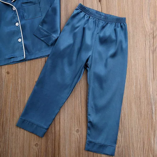 Vista 77 de Conjunto de pijama de manga larga con botones para niña pequeña, conjunto de ropa de dormir