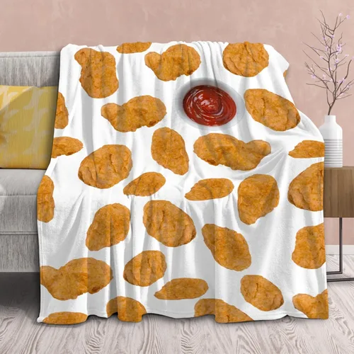 Vista 28 de Manta de vellón con estampado de tocino, ligera, regalo para cumpleaños, Navidad, mantas de franela suave para todas las estaciones, cama, sofá