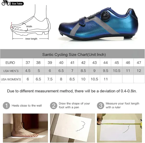 Vista 2 de Santic Zapatos de ciclismo unisex para interiores y ciclistas, adecuados para look Delta y Peleton
