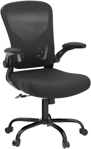 Vista 5 de Flysky Silla de oficina de malla, sillas ergonómicas de escritorio para computadora para oficina en casa, con reposabrazos abatibles