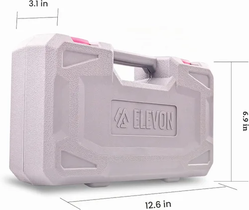 Vista 6 de Elevon Juego de herramientas rosa de 131 piezas, juego de herramientas de uso automático con caja de herramientas de almacenamiento, herramienta
