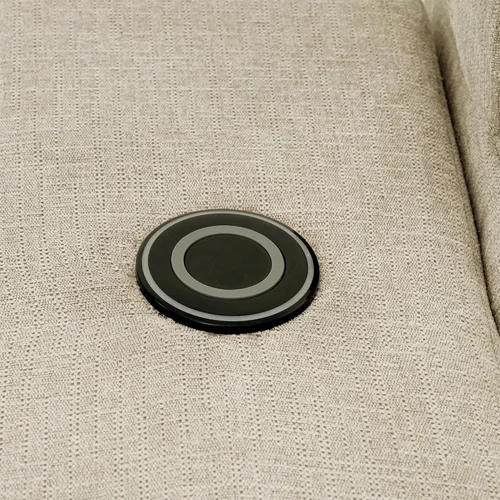 Vista 8 de Moderno sofá cama extraíble de lino con reposacabezas ajustable y carga inalámbrica, sofá esquinero en forma de L de 96 pulgadas, sofá modular