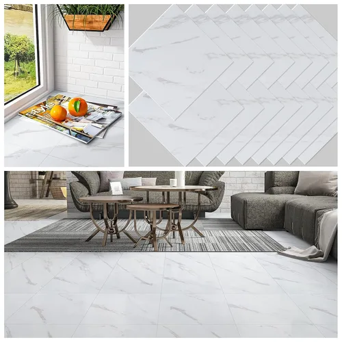 Vista 11 de CHICHOME Paquete de 6 azulejos de suelo impermeables de 12 x 12 pulgadas para despegar y pegar, azulejos de vinilo autoadhesivos extraíbles
