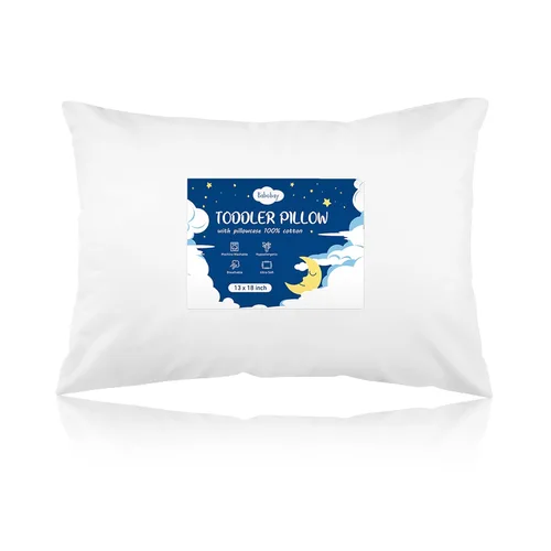 Vista 8 de Babebay Almohada para niños pequeños, almohadas de 13 x 18 pulgadas para dormir, lavable a máquina, con funda de almohada de algodón suave, 1 paquete