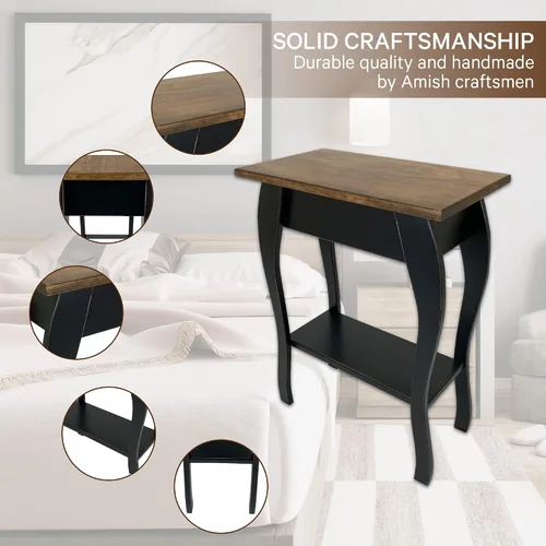 Vista 4 de Peaceful Classics Amish - Mesa auxiliar delgada hecha a mano para sala de estar, dormitorio, entrada y pasillo, mesa auxiliar delgada y estrecha