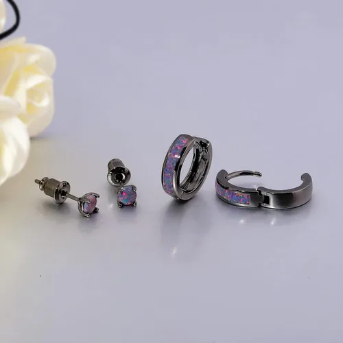 Vista 83 de CiNily Aretes Huggie de ópalo con bisagras, chapados en oro, hipoalergénicos, pequeños aretes de aro para mujeres, adolescentes, niñas, hombres