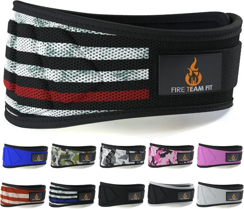 Vista 10 de Cinturón para levantamiento de pesas Fire Team Fit, para hombres y mujeres, de 6 pulgadas, soporte de espalda para fisicoculturismo y fitness, ideal