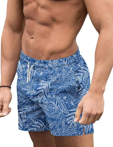 Vista 15 de COOFANDY Men's Swim Trunks Quick Dry Board Shorts Swimwear Bathing Suit Un negro