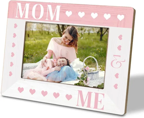 Vista 9 de Regalos para mamá de parte de hija e hijo, To My Mom Thank You For Being Such an Important Piece of My Life Love You Forever; marco de fotos
