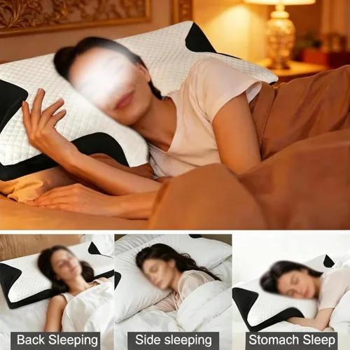 Vista 5 de Almohada cervical ergonómica - Almohada cervical de espuma viscoelástica Negro