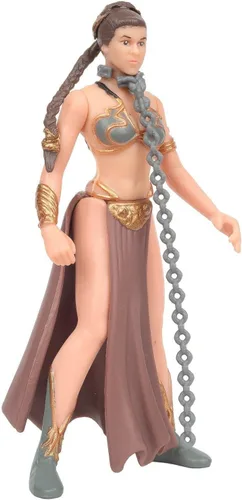 Vista 3 de Star Wars, The Power of The Force Green Card, Figura de acción de la princesa Leia Organa (prisionera de Jabba) con diapositiva de marco congelado