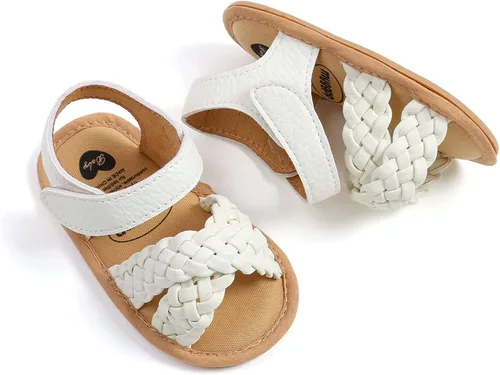 Vista 5 de WILLFUN Sandalias de verano para bebés niños y niñas, puntera cerrada, suela de goma suave, zapatos para exteriores para niños pequeños que caminan