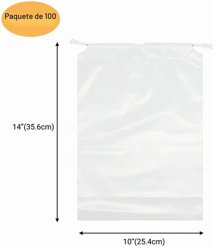 Vista 2 de Paquete de 100 bolsas de zapatos transparentes de 10 x 14 pulgadas