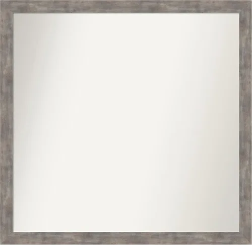 Vista 261 de Amanti Art Silver Bathroom Mirror for Over Sink, 26x45 Custom Made Marred Pewter Rectangle Vanity Mirror, Oversize Casual Wood Frame, Hangs Estaño