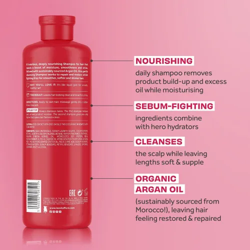Vista 3 de Lee Stafford Champú hidratante Colección de aceite de argán – Lo mejor para el cabello teñido y opaco para reparar e hidratar para un brillo suave