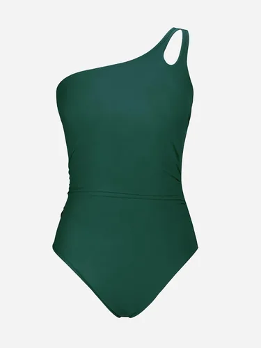 Vista 7 de CUPSHE Traje de baño de una pieza para mujer, con control de abdomen, un hombro recortado, adelgazante