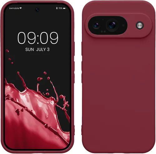 Vista 108 de kwmobile Funda compatible con Google Pixel 9 - Funda protectora delgada de TPU para teléfono - Acabado mate suave - Piedra antigua